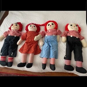 4 - 3 FOOT TALL- VINTAGE RAGGEDY ANN DOLLS
